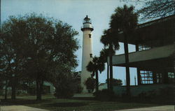 Lighthouse and Glyn County Casino Postcard