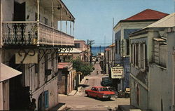 A Street in Charlotte Amalie St. Thomas, Virgin Islands Caribbean Islands Postcard Postcard Postcard