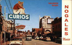 Sonora's Main Shopping Street - Avenida Obregon. View Looking North Postcard