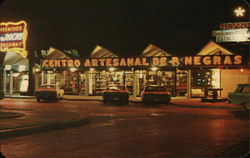 Night View at the Artisan Center Piedras Negras, Mexico Postcard Postcard Postcard