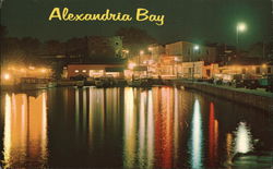 Night View of Alexandria Bay New York Postcard Postcard Postcard