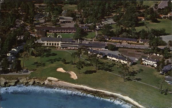 Aerial View of 18th Hole and Lodge Pebble Beach California