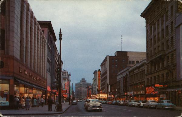 South Salina Street at Twilight Syracuse New York