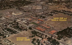 Aerial View of Suburban Shopping Centers Postcard