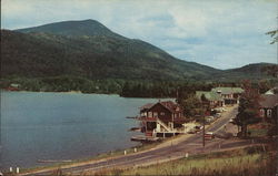 Blue Mountain Lake and Town New York Postcard Postcard Postcard