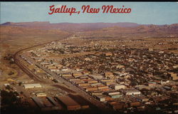 Aerial View of Town Gallup, NM Postcard Postcard Postcard