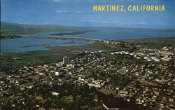 Aerial View of Town Martinez, CA Postcard Postcard Postcard