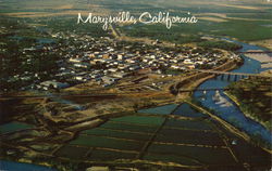 Aerial View of Marysville California Postcard Postcard Postcard