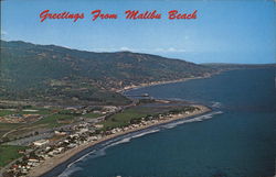 Greetings from Malibu Beach California Postcard Postcard 
