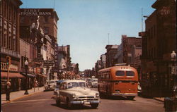 Traffic on the Move on Main Street Postcard