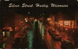 View of Silver Street at Night Postcard