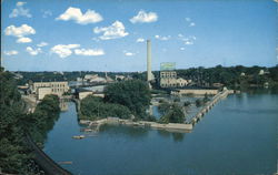 View of Town from Memorial Drive Bridge Postcard