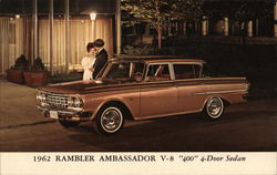 1962 Rambler Ambassador V-8 "400" 4-Door Sedan Cars Postcard Postcard Postcard