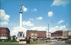 Civil War Monument and Square Angola, IN Postcard Postcard Postcard