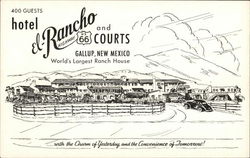 Hotel El Rancho and Courts Gallup, NM Postcard Postcard Postcard