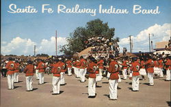 Santa Fe Railway Indian Band Postcard