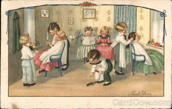 Children Playing Barber Pauli Ebner