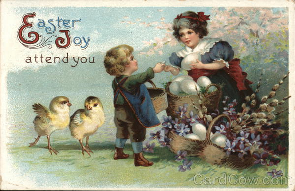 Women Giving Boy a Easter Egg With Children