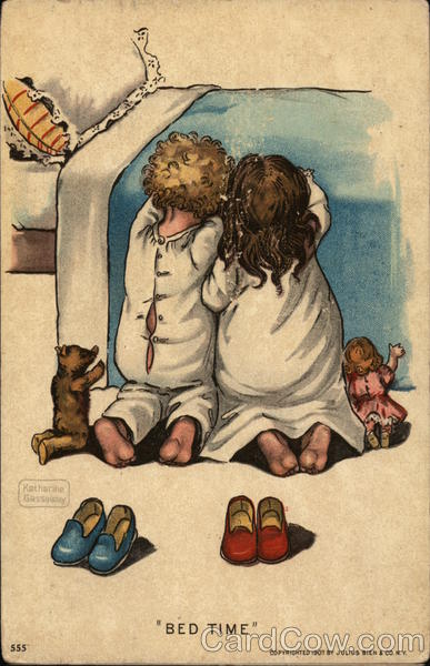 Kids Kneeling by Bed and Praying Katherine Gassaway