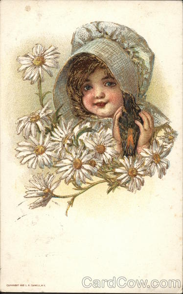 A Girl with a Bonnet and Daisies Girls