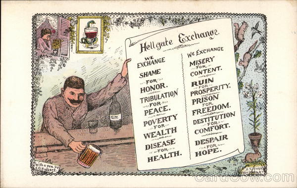 Hellgate Exchange - Anti-Alcohol Ink Drawing by S. O. Hunert