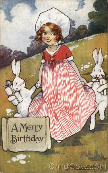 A Girl with Two Rabbits Girls