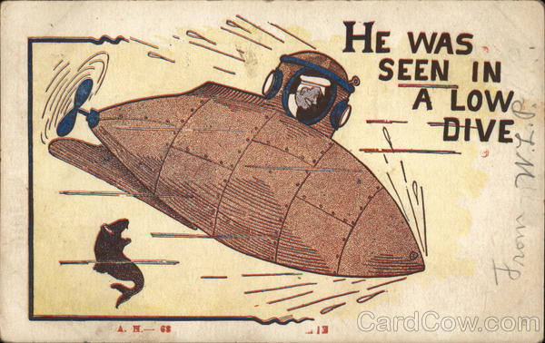 He Was Seen In A Low Dive - Man Piloting Submarine Downward