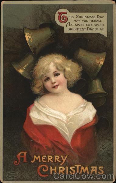 Girl in White Shirt and Red Cape Ellen Clapsaddle Children