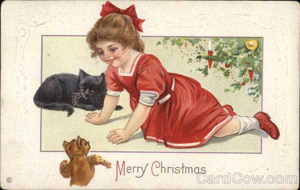 Little Girl in Red Dress and Red Bow Children