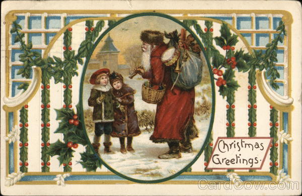 Santa and Two Children Santa Claus