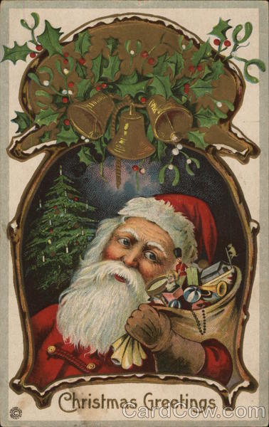 Santa with a Bag of Presents Santa Claus