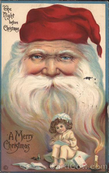 A Picture of Santa with a Young Girl Santa Claus