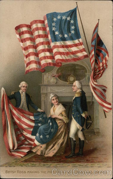 Betsy Ross Making The First Flag With Stars And Stripes