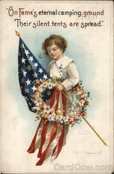 Woman with Flag Ellen Clapsaddle Patriotic