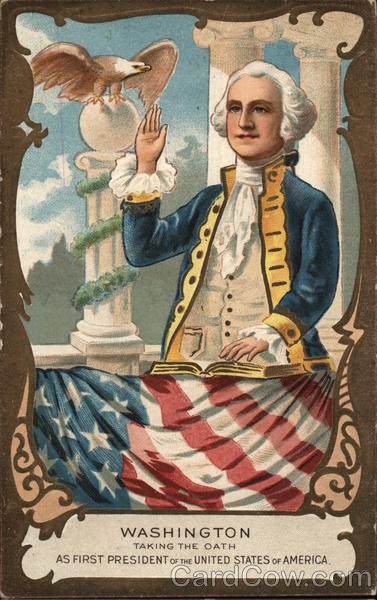 Painting of George Washington Being Sworn in as President