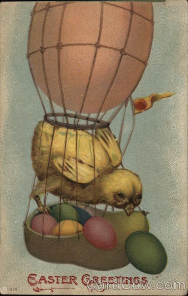 A Baby Chick in a Hot Air Baloon With Chicks