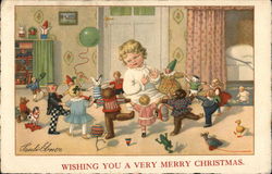 Wishing You A Very Merry Christmas Children Postcard Postcard