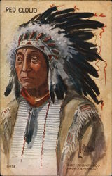 Red Cloud - Painting of an Indian Postcard