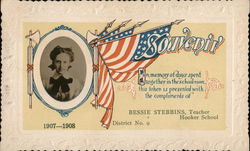 Souvenir Card Featuring Photo of Teacher Bessie Stebbins Postcard