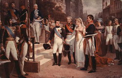 'Napoleon Recoit la Reine de Prusse' a Tilsin 16 Juillet 1807 Postcard