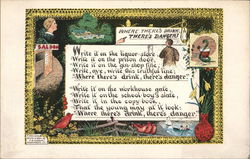 Where There's Drink, There's Danger Poems & Poets Postcard Postcard