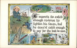 Temperance Card with Boy Fishing, Man As Bait, Saloon as Crocodile Temperance Card with Boy Fishing, Man As Bait, Saloon as Crocodile