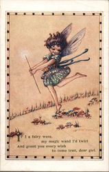 Girl Dressed Like Fairy Angel Fantasy Postcard Postcard