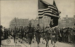 Old Glory In London Postcard