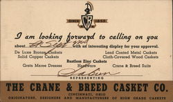 The Crane & Breed Casket Co. Cincinnati, OH Advertising Postcard Postcard