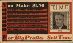 Advertisement for Vendors to Sell Time Magazine Postcard