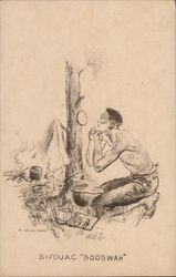 A Picture of a Man Shaving Postcard
