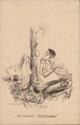 A Picture of a Man Shaving Military Postcard Postcard