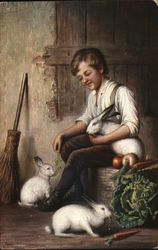 Boy with 3 Rabbits Boy with 3 Rabbits