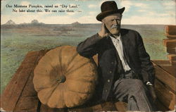 A Man on a Wagon with a Huge Pumpkin Postcard
